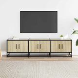 Meuble TV chêne sonoma 150x35x41 cm bois d'ingénierie et métal