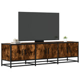 Meuble TV chêne fumé 150x35x41 cm bois d'ingénierie et métal