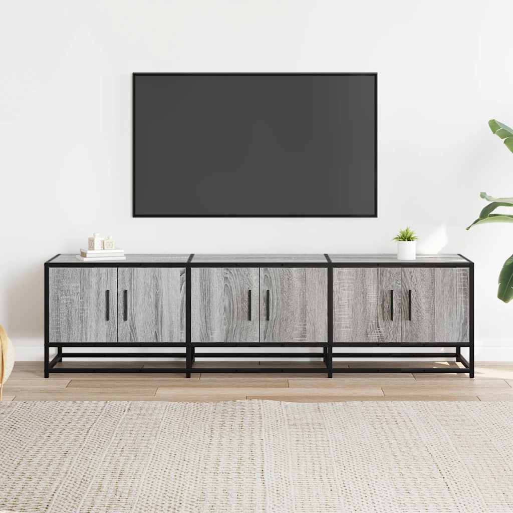 Meuble TV sonoma gris 150x35x41 cm bois d'ingénierie et métal