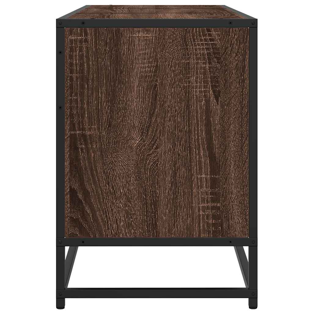 Meuble TV chêne marron 150x35x41 cm bois d'ingénierie et métal