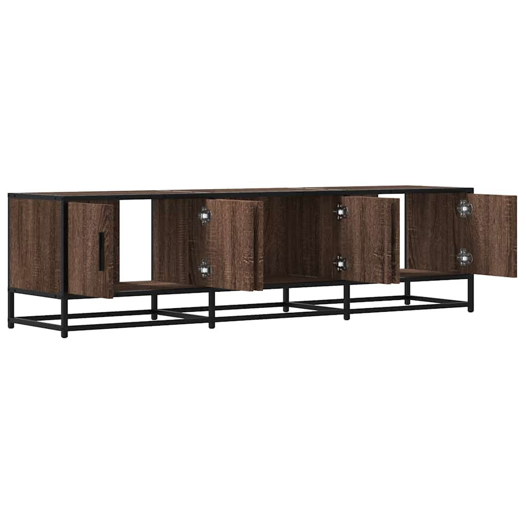 Meuble TV chêne marron 150x35x41 cm bois d'ingénierie et métal