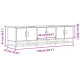 Meuble TV chêne marron 150x35x41 cm bois d'ingénierie et métal