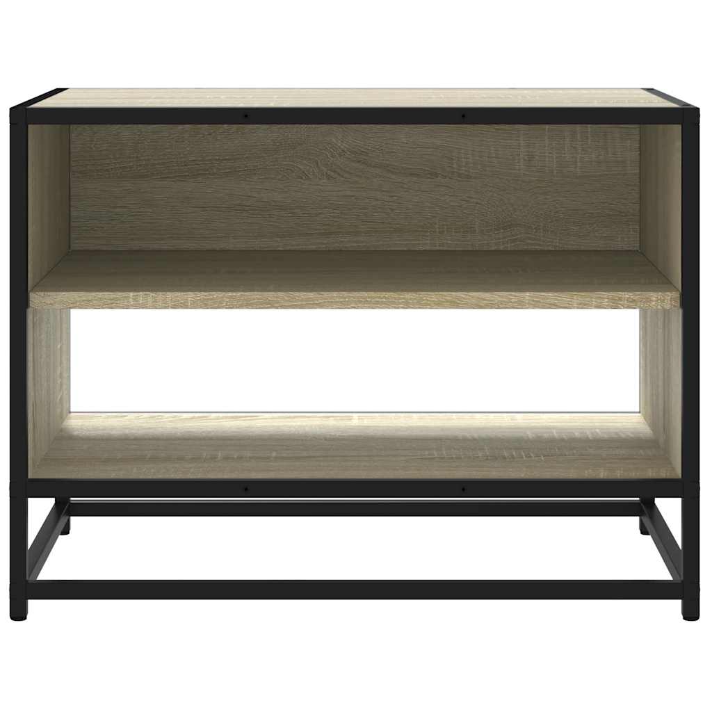 Meuble TV chêne sonoma 61x40x46 cm bois d'ingénierie et métal