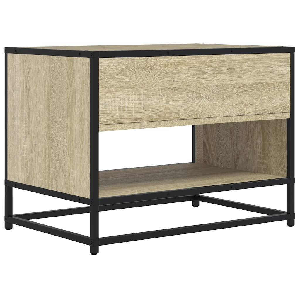 Meuble TV chêne sonoma 61x40x46 cm bois d'ingénierie et métal