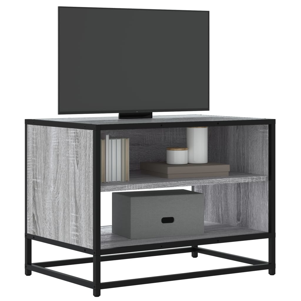 Meuble TV sonoma gris 61x40x46 cm bois d'ingénierie et métal