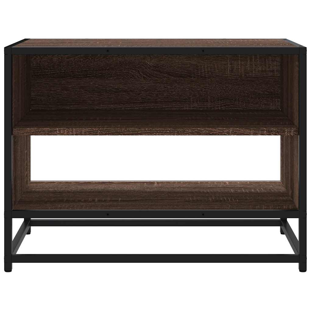 Meuble TV chêne marron 61x40x46 cm bois d'ingénierie et métal