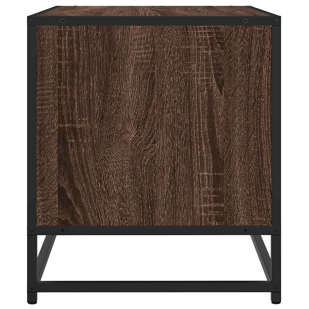 Meuble TV chêne marron 61x40x46 cm bois d'ingénierie et métal