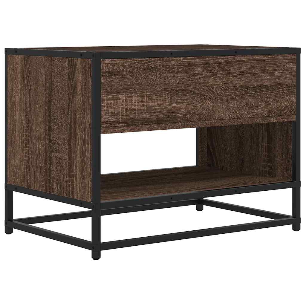 Meuble TV chêne marron 61x40x46 cm bois d'ingénierie et métal