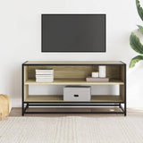 Meuble TV chêne sonoma 91x40x46 cm bois d'ingénierie et métal