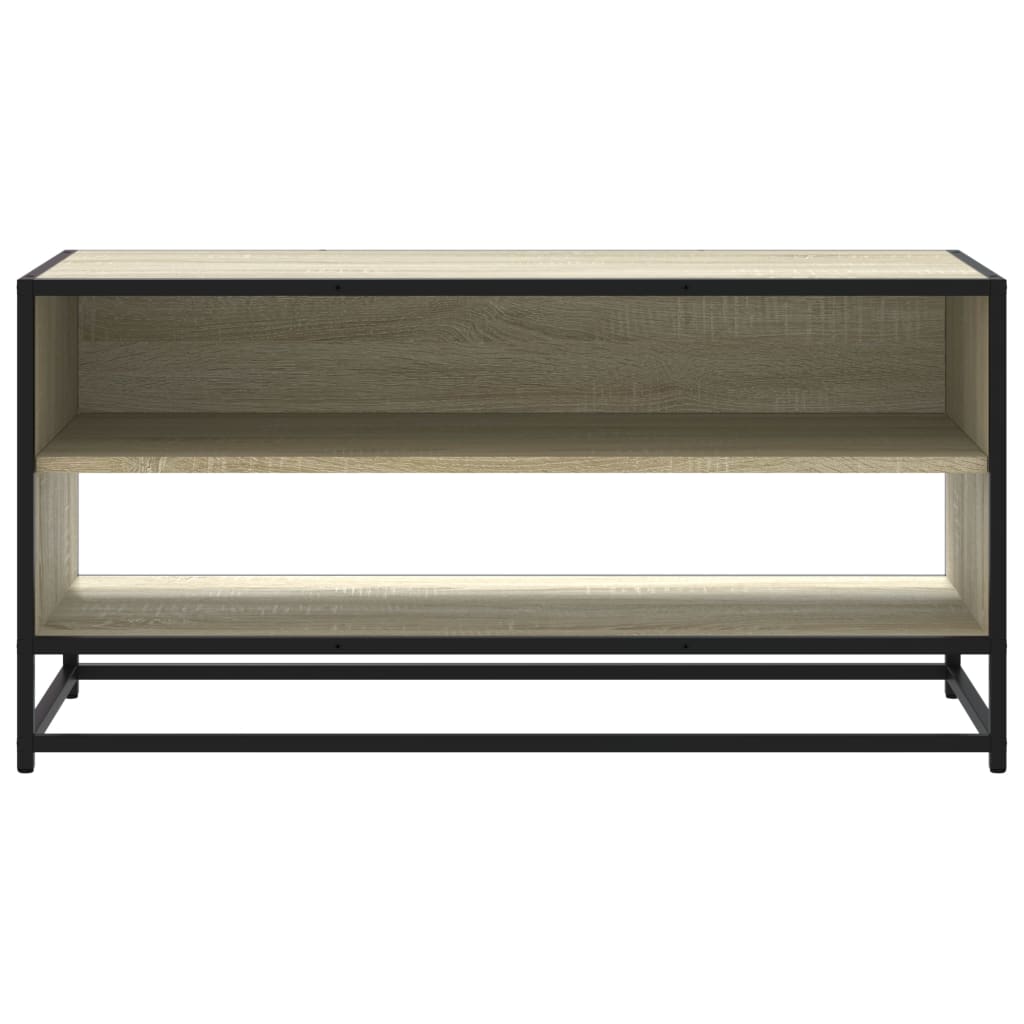 Meuble TV chêne sonoma 91x40x46 cm bois d'ingénierie et métal