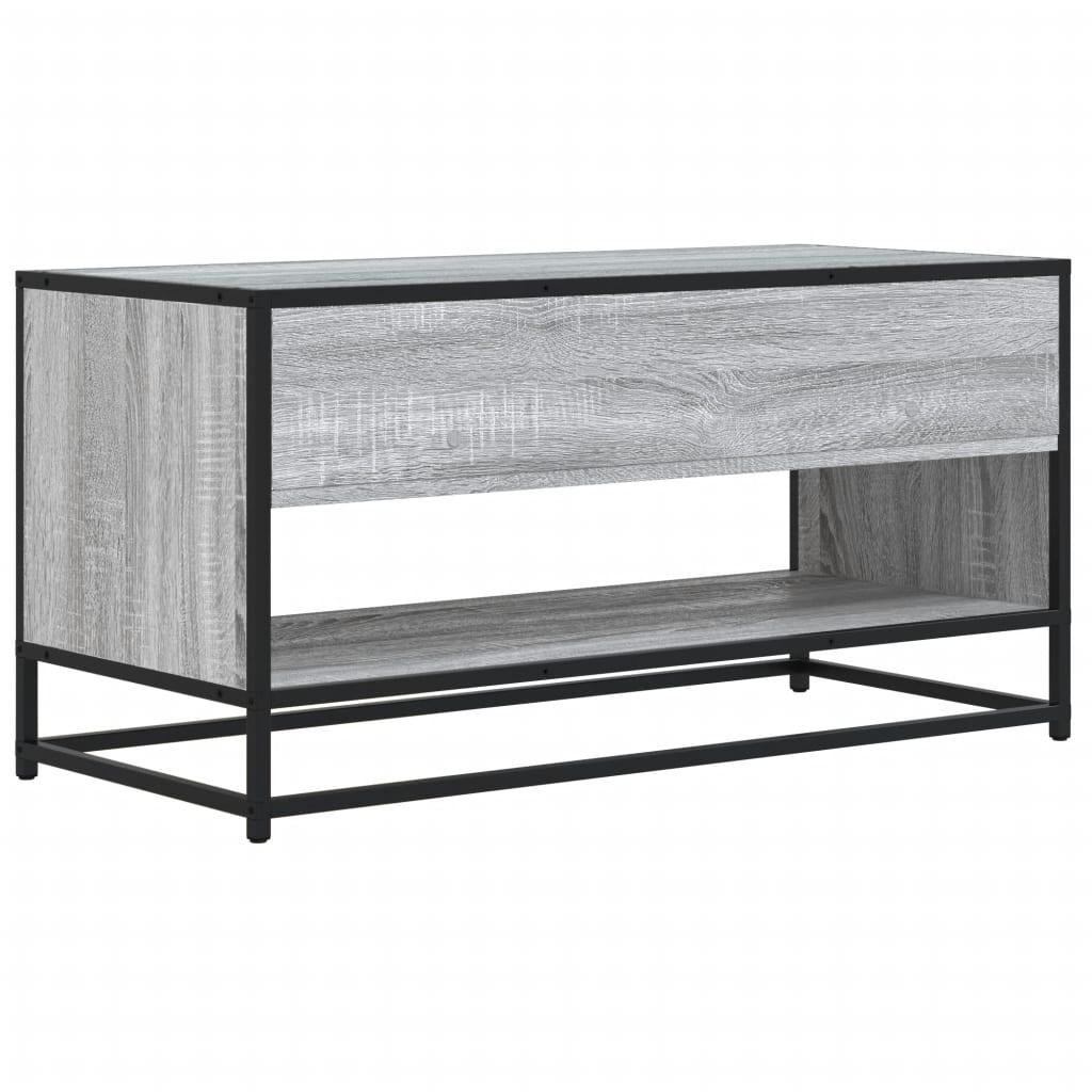 Meuble TV sonoma gris 91x40x46 cm bois d'ingénierie et métal