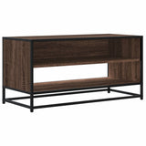 Meuble TV chêne marron 91x40x46 cm bois d'ingénierie et métal