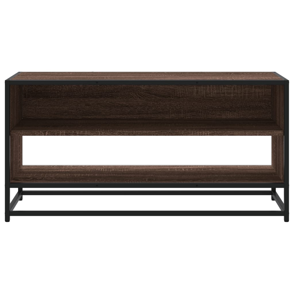 Meuble TV chêne marron 91x40x46 cm bois d'ingénierie et métal