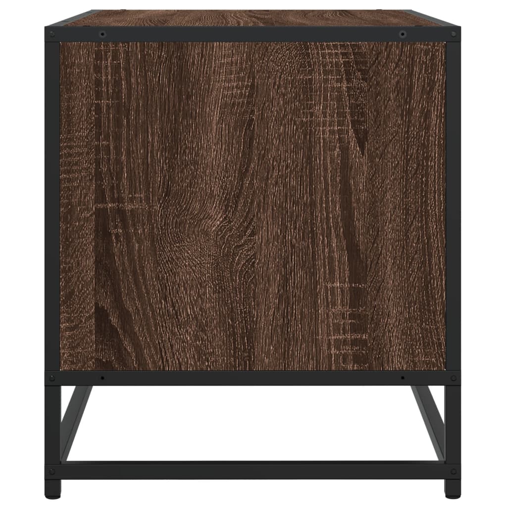 Meuble TV chêne marron 91x40x46 cm bois d'ingénierie et métal