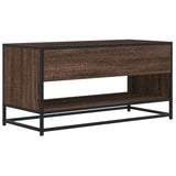 Meuble TV chêne marron 91x40x46 cm bois d'ingénierie et métal