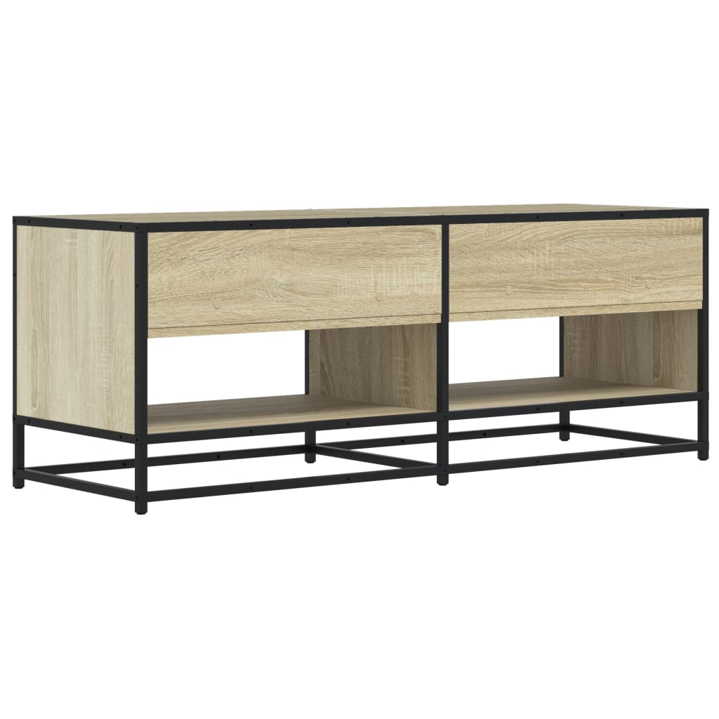 Meuble TV chêne sonoma 120,5x40x46cm bois d'ingénierie et métal