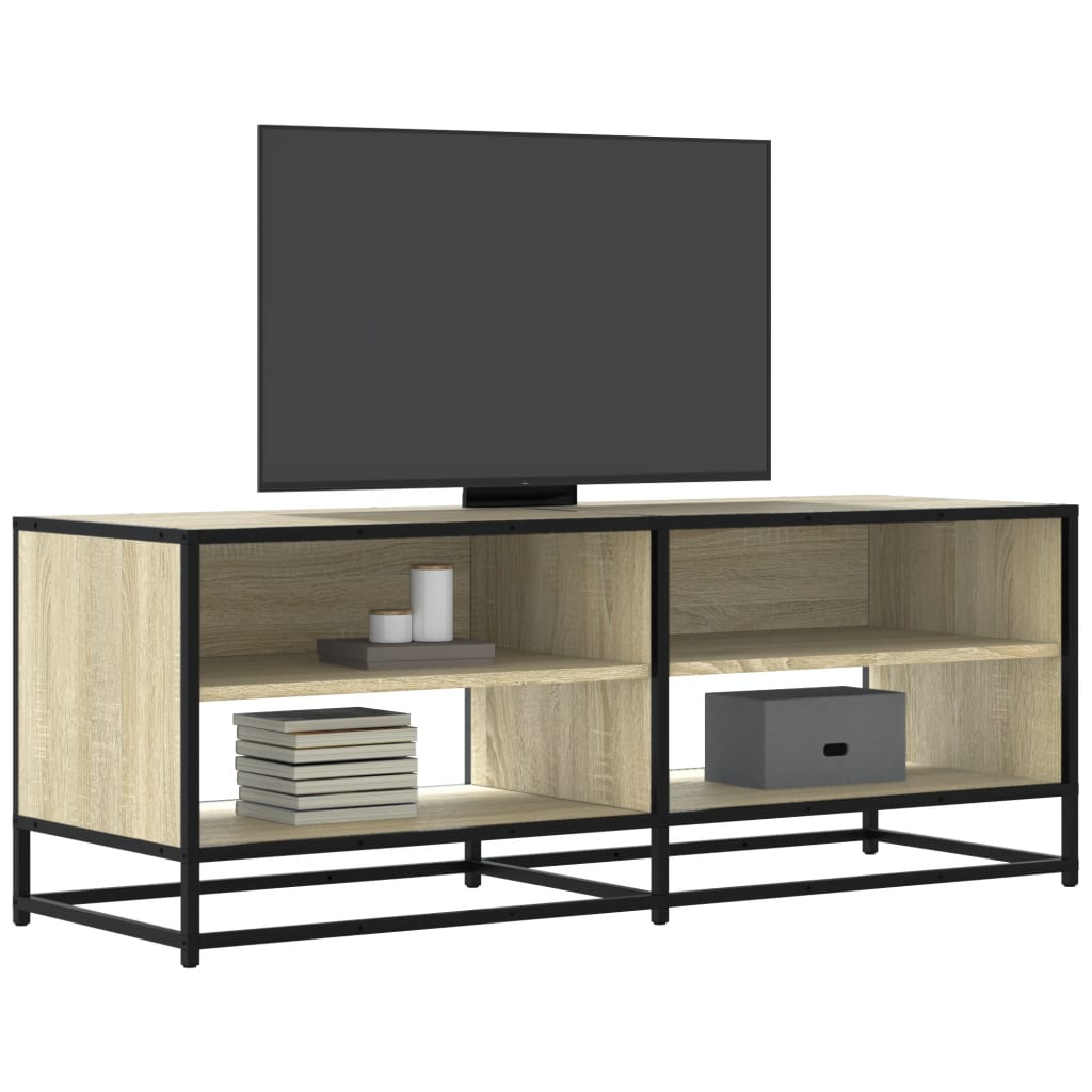 Meuble TV chêne sonoma 120,5x40x46cm bois d'ingénierie et métal