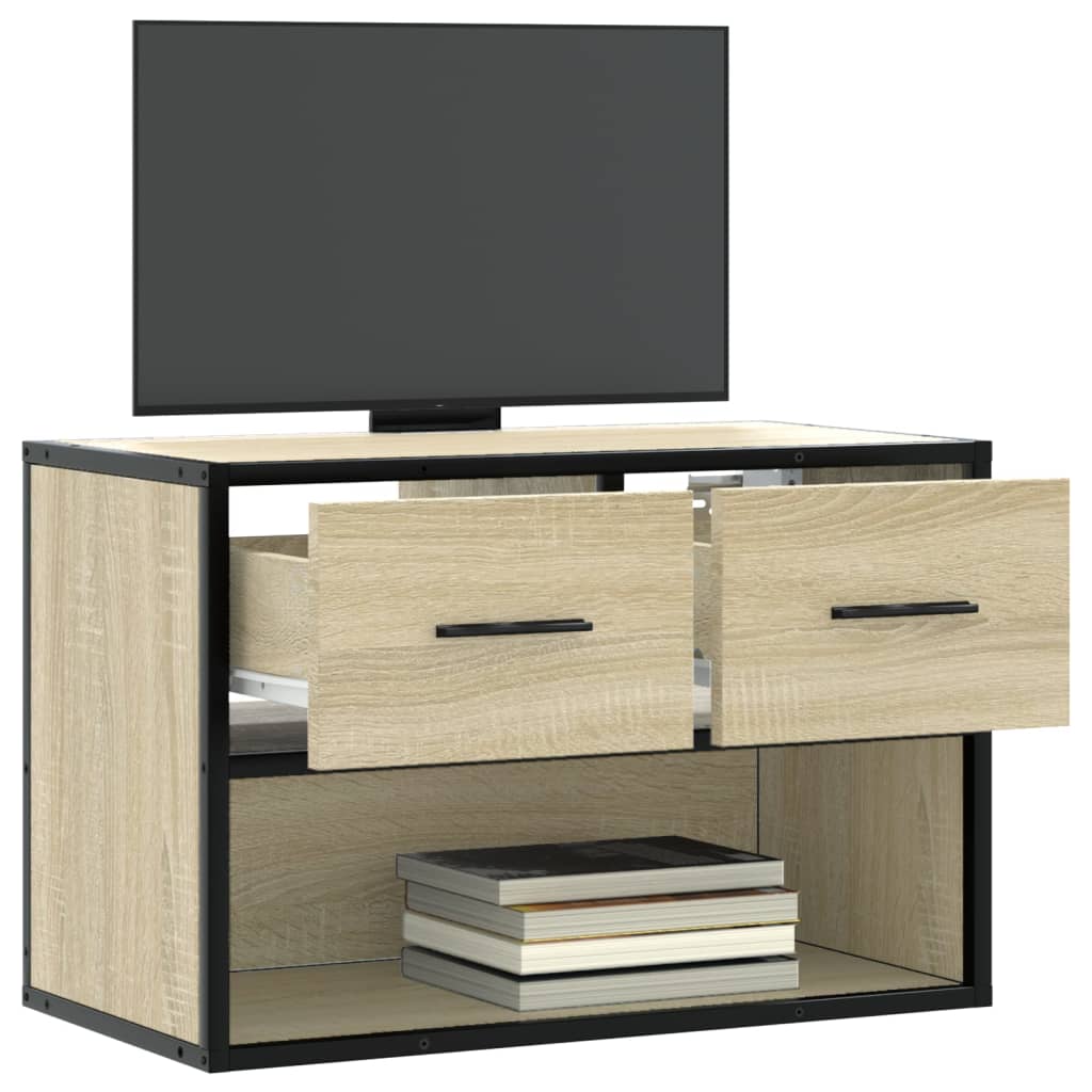 Meuble TV chêne sonoma 60x31x39,5 cm bois d'ingénierie et métal