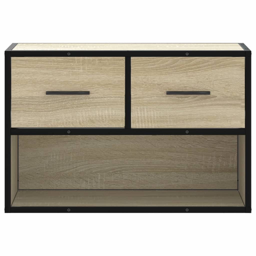 Meuble TV chêne sonoma 60x31x39,5 cm bois d'ingénierie et métal