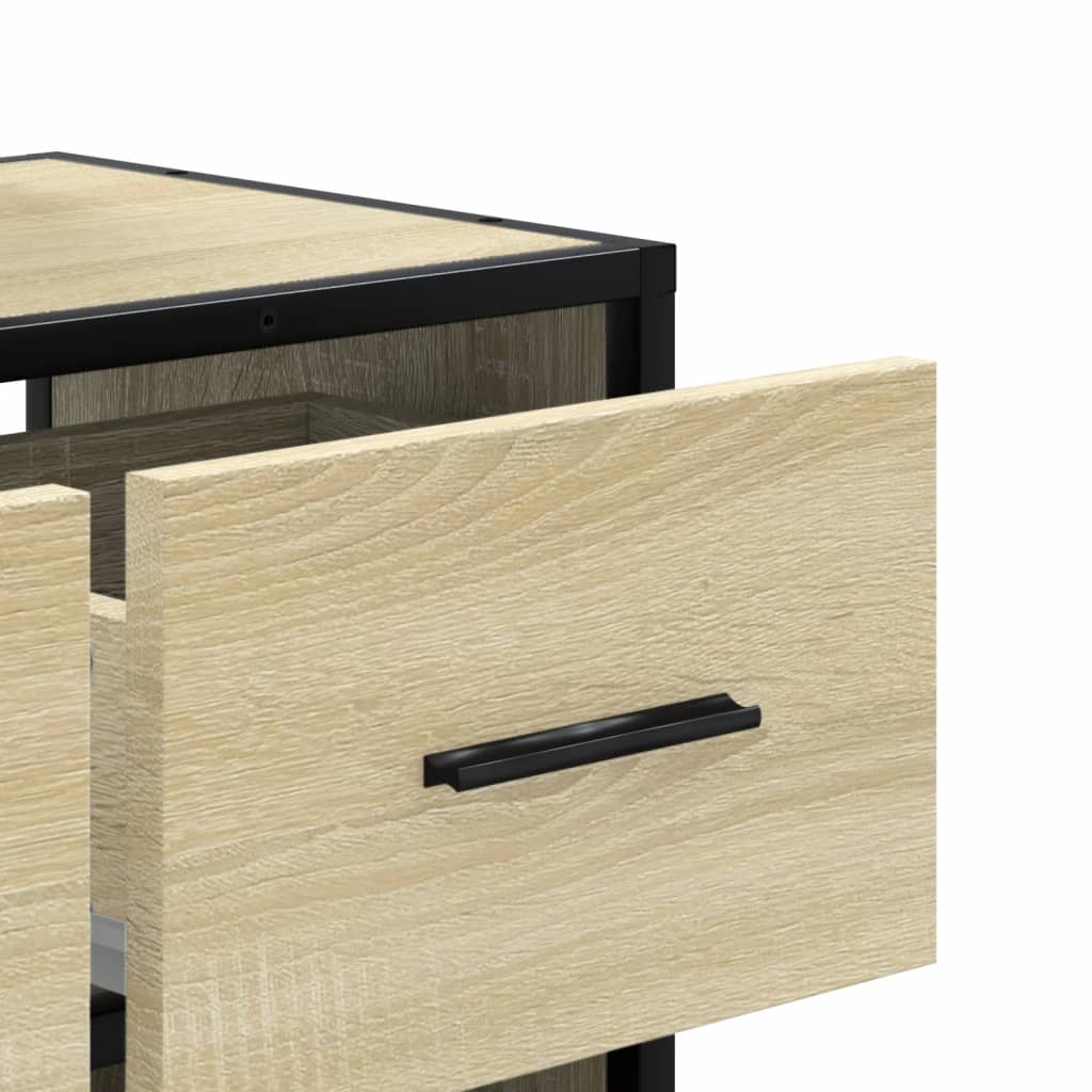 Meuble TV chêne sonoma 60x31x39,5 cm bois d'ingénierie et métal