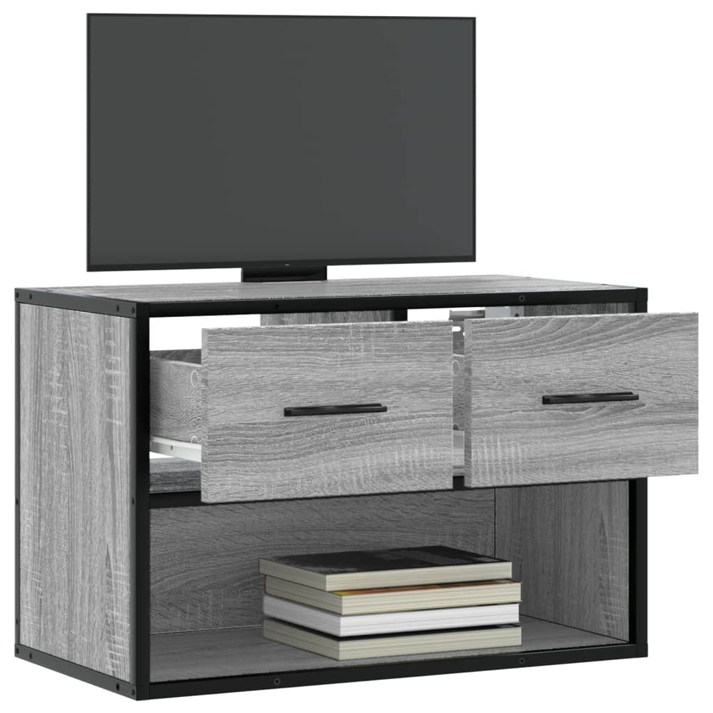 Meuble TV sonoma gris 60x31x39,5 cm bois d'ingénierie et métal