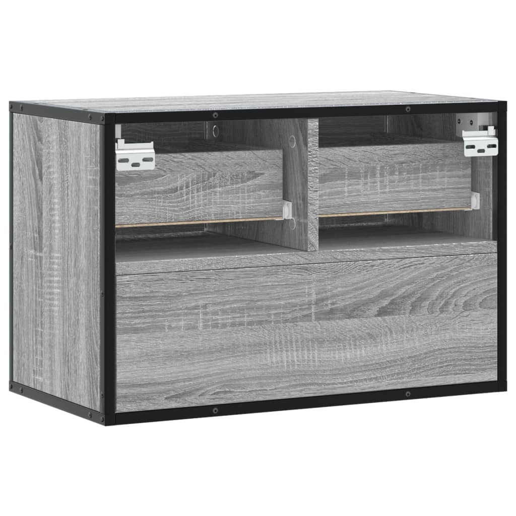 Meuble TV sonoma gris 60x31x39,5 cm bois d'ingénierie et métal