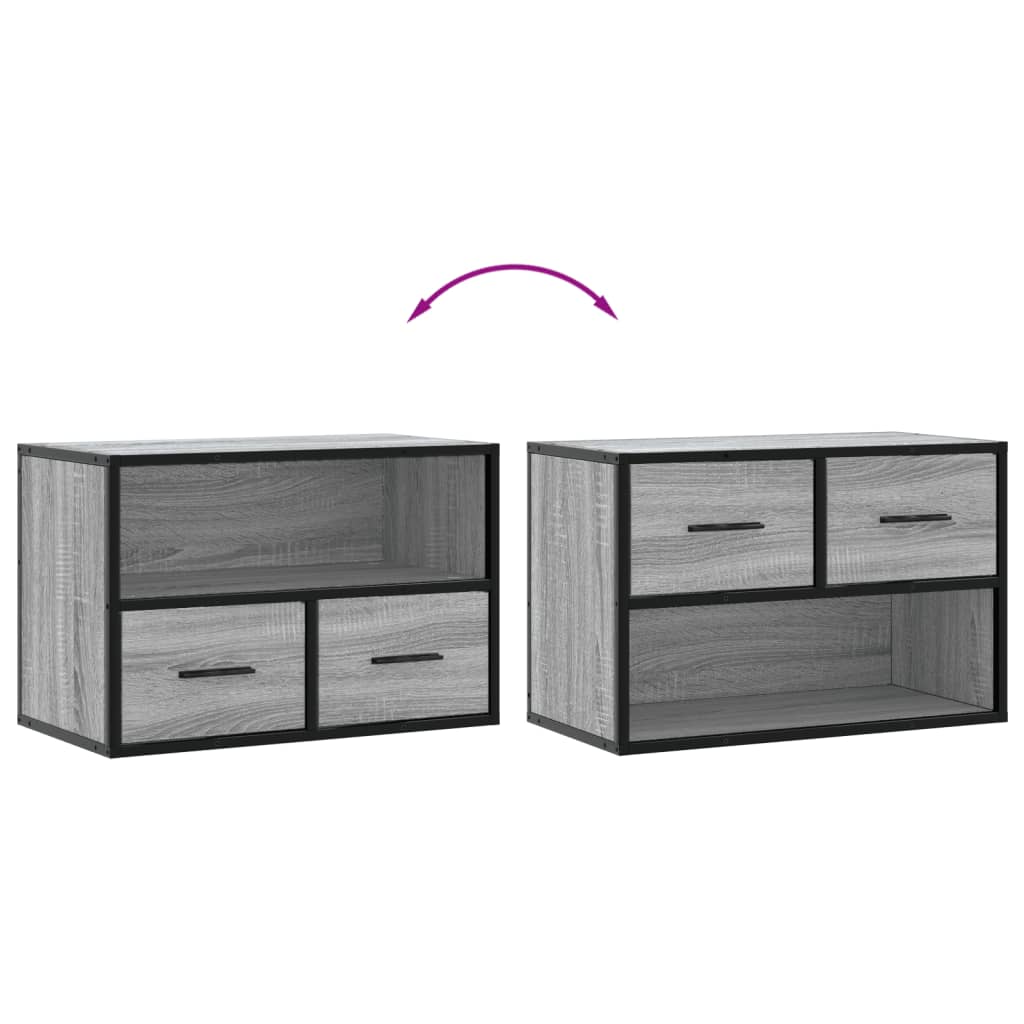 Meuble TV sonoma gris 60x31x39,5 cm bois d'ingénierie et métal