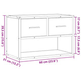 Meuble TV sonoma gris 60x31x39,5 cm bois d'ingénierie et métal