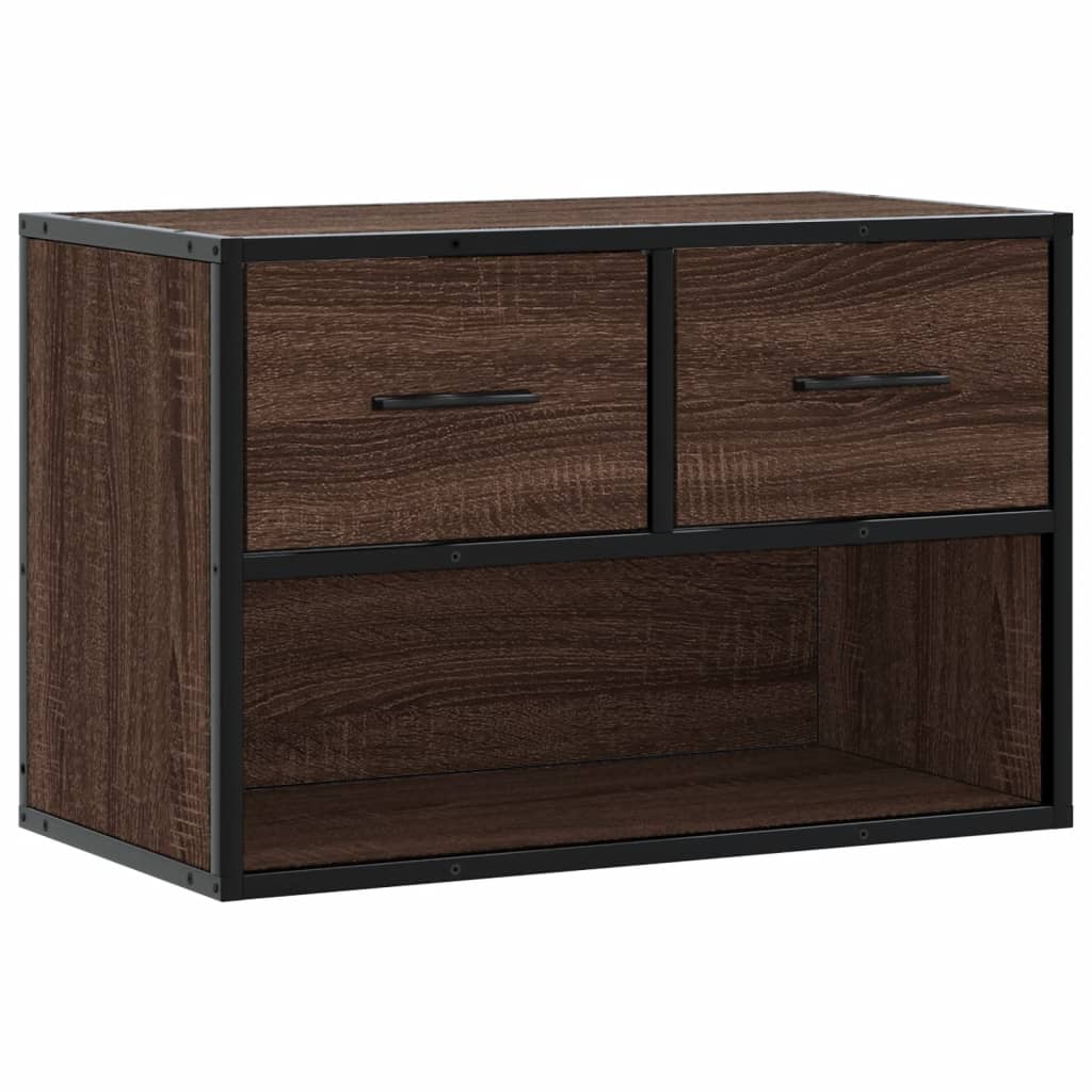 Meuble TV chêne brun 60x31x39,5 cm bois d'ingénierie et métal