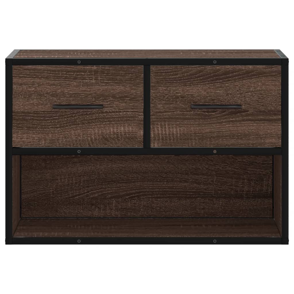 Meuble TV chêne brun 60x31x39,5 cm bois d'ingénierie et métal