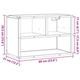 Meuble TV noir 60x31x39,5 cm bois d'ingénierie et métal