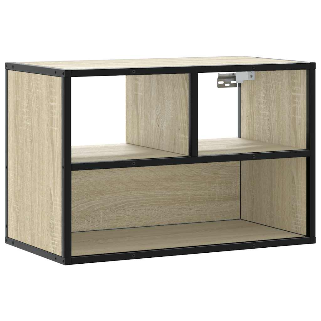 Meuble TV chêne sonoma 60x31x39,5 cm bois d'ingénierie et métal