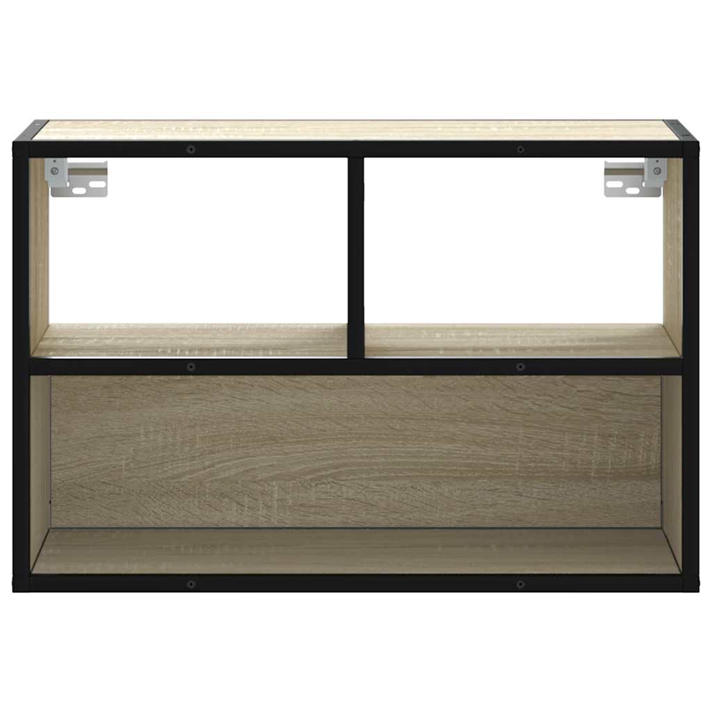 Meuble TV chêne sonoma 60x31x39,5 cm bois d'ingénierie et métal