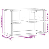 Meuble TV chêne sonoma 60x31x39,5 cm bois d'ingénierie et métal