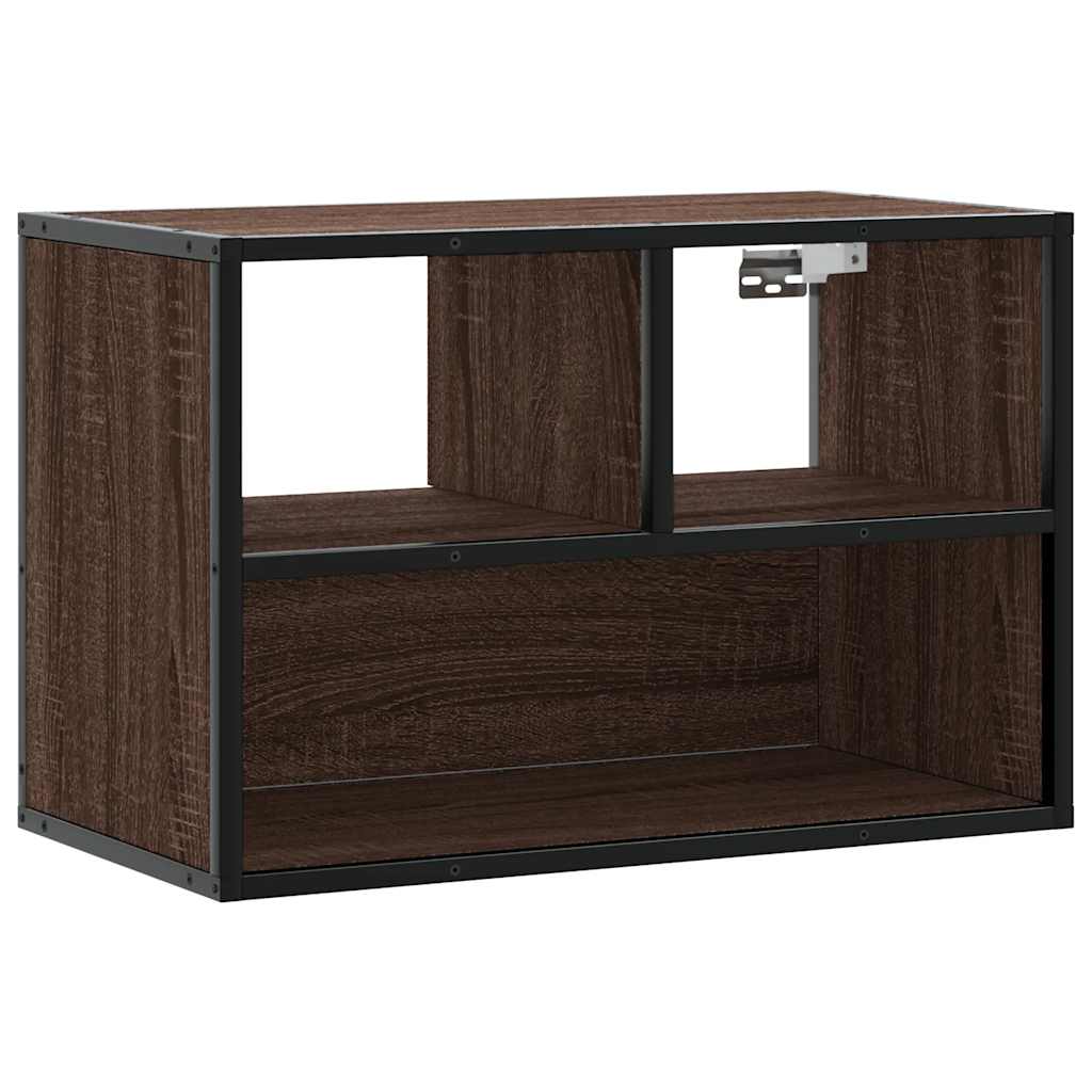 Meuble TV chêne brun 60x31x39,5 cm bois d'ingénierie et métal