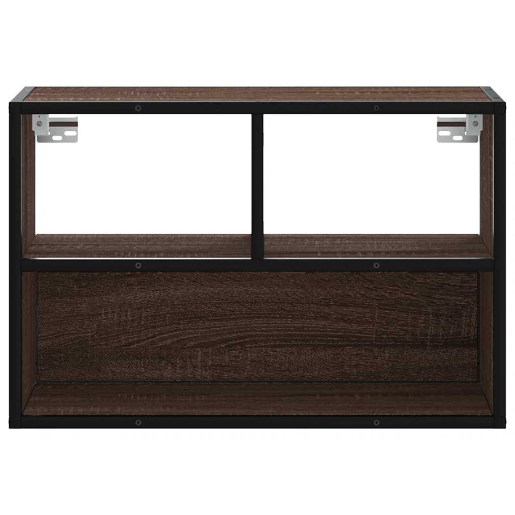 Meuble TV chêne brun 60x31x39,5 cm bois d'ingénierie et métal