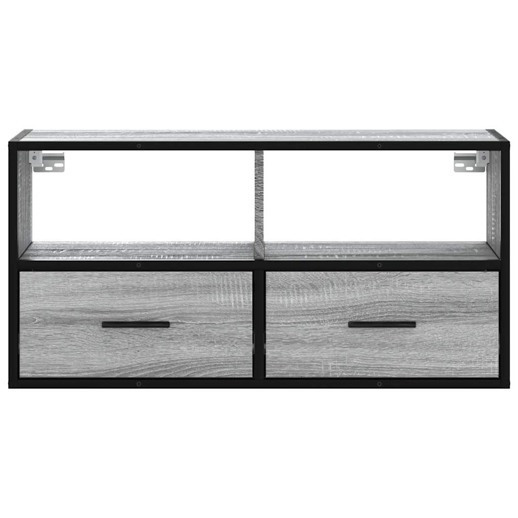 Meuble TV sonoma gris 80x31x39,5 cm bois d'ingénierie et métal