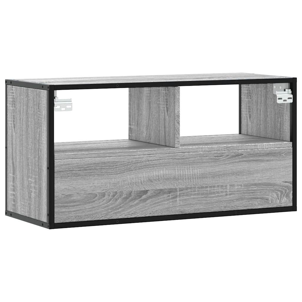 Meuble TV sonoma gris 80x31x39,5 cm bois d'ingénierie et métal