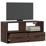 Meuble TV chêne marron 80x31x39,5 cm bois d'ingénierie et métal