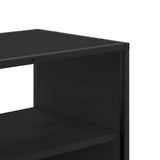 Meuble TV noir 80x31x39,5 cm bois d'ingénierie et métal