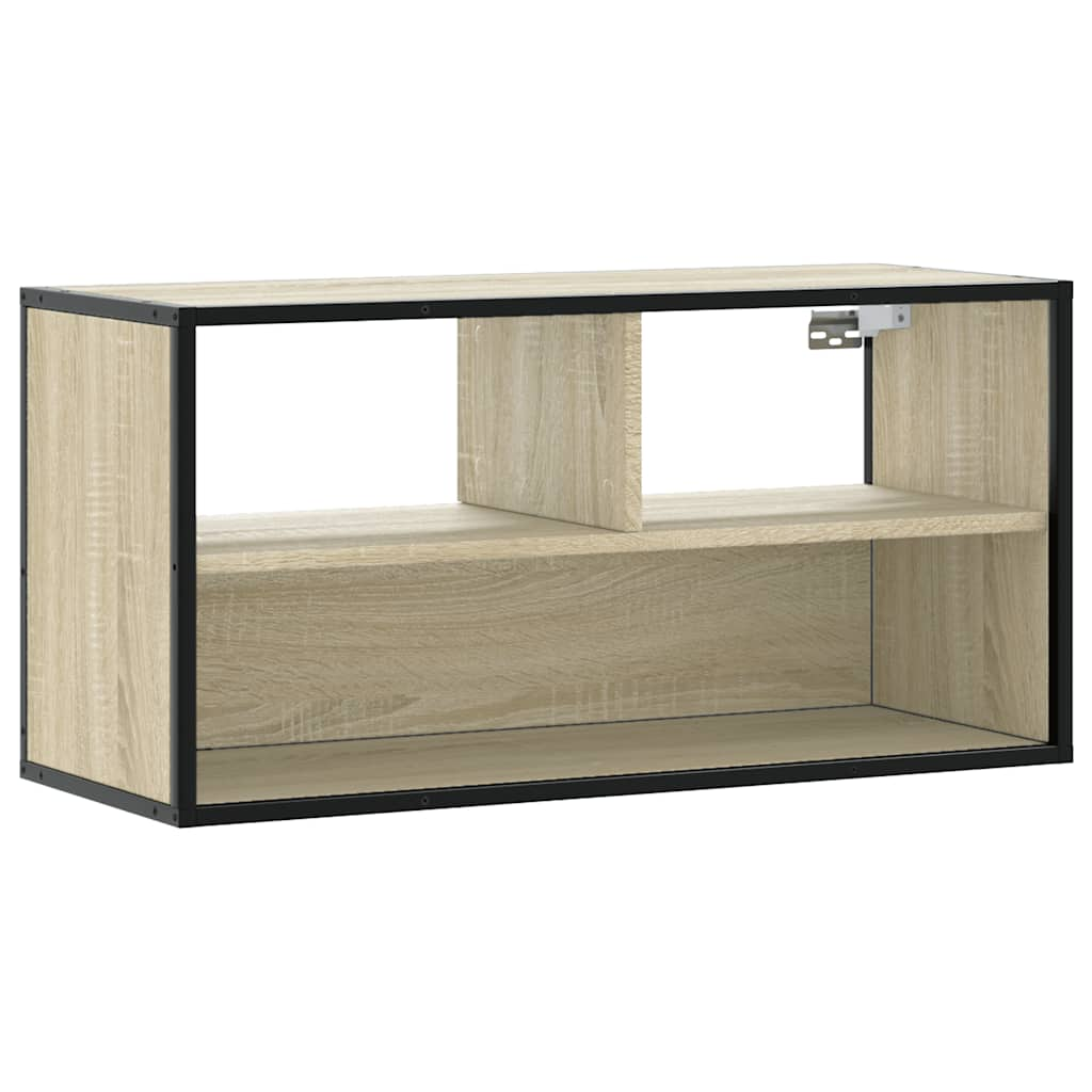 Meuble TV chêne sonoma 80x31x39,5 cm bois d'ingénierie et métal