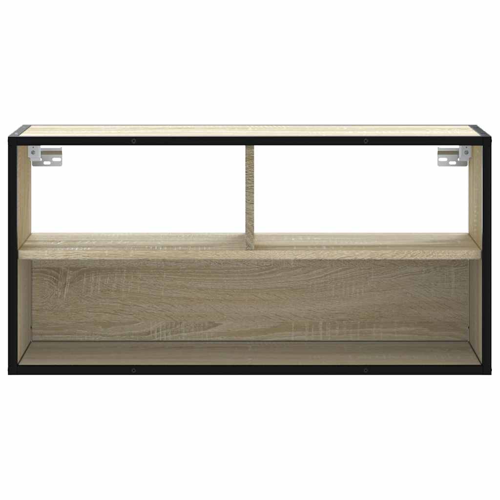 Meuble TV chêne sonoma 80x31x39,5 cm bois d'ingénierie et métal