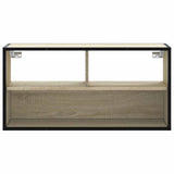 Meuble TV chêne sonoma 80x31x39,5 cm bois d'ingénierie et métal