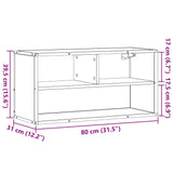 Meuble TV chêne sonoma 80x31x39,5 cm bois d'ingénierie et métal