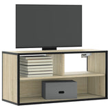 Meuble TV chêne sonoma 80x31x39,5 cm bois d'ingénierie et métal