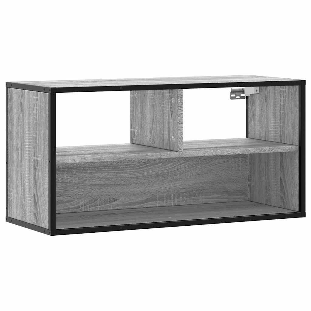 Meuble TV sonoma gris 80x31x39,5 cm bois d'ingénierie et métal