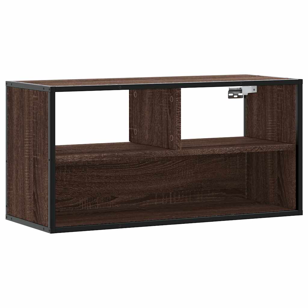 Meuble TV chêne marron 80x31x39,5 cm bois d'ingénierie et métal