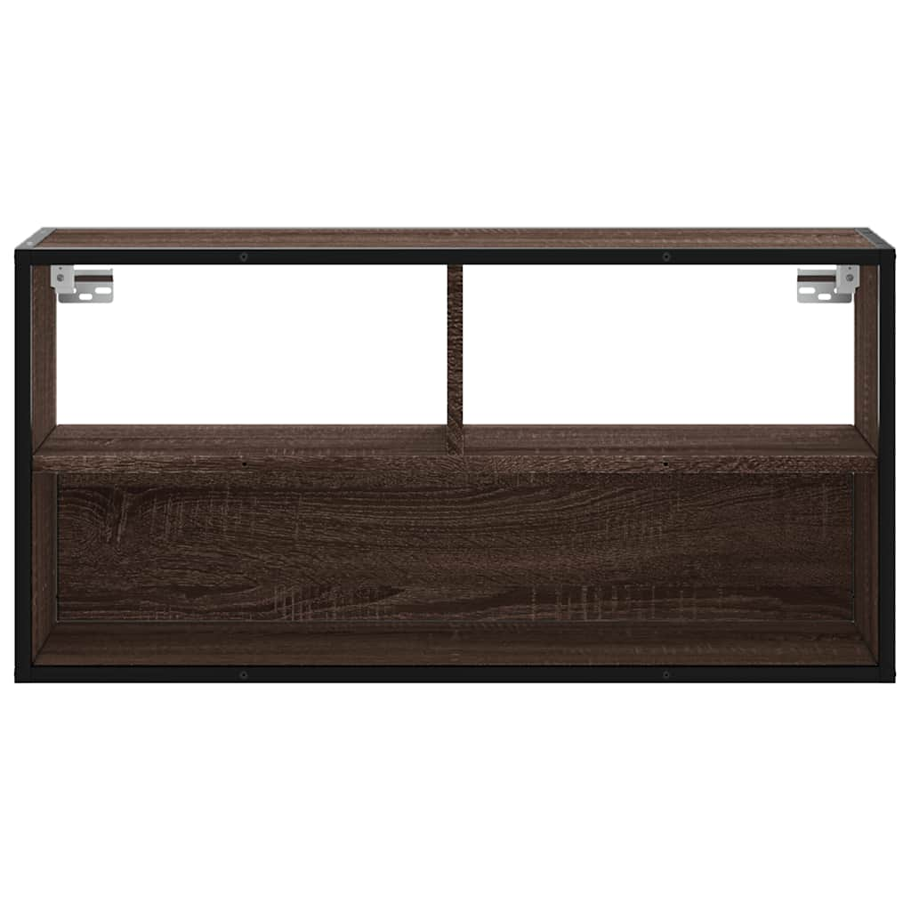 Meuble TV chêne marron 80x31x39,5 cm bois d'ingénierie et métal