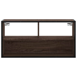 Meuble TV chêne marron 80x31x39,5 cm bois d'ingénierie et métal