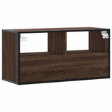 Meuble TV chêne marron 80x31x39,5 cm bois d'ingénierie et métal